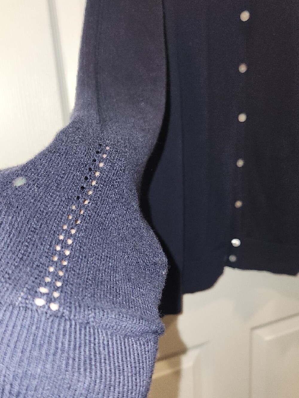 a new day Navy Button-Front Crewneck Cardigan - Picture 4 of 6